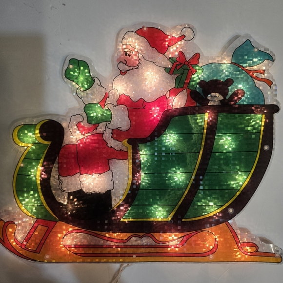 Northlight 17" Double-sided Lighted Santa Sleigh Window Silhouette - Picture 4 of 10
